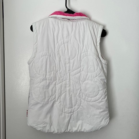 Weatherproof Garment Co White & Pink Quilted Puffer Ski Vest Kids Size 12 - Picture 11 of 16